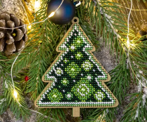 ,Siuvinėjimo karoliukais rinkinys žaisliukas Žalia Eglutė (Wonderland FLK-318)